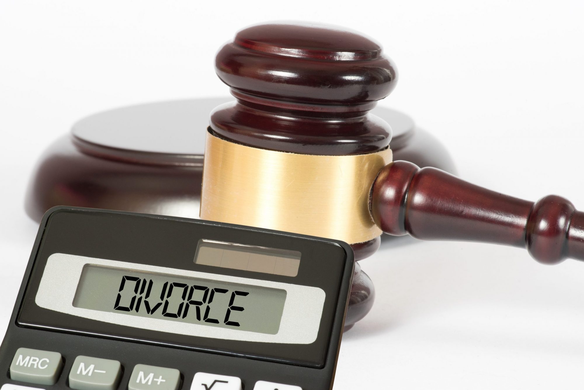 Gavel with calculator stating divorce, for help with your complex property division speak to DuPage County High Asset Divorce Attorney.
